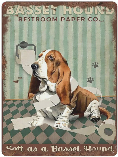 PLAQUE BASSET HOUND RESTROOM PAPER CO