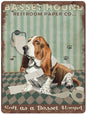 PLAQUE BASSET HOUND RESTROOM PAPER CO