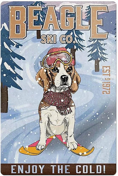 BEAGLE PLAQUE SKI CO ENJOY THE COLD