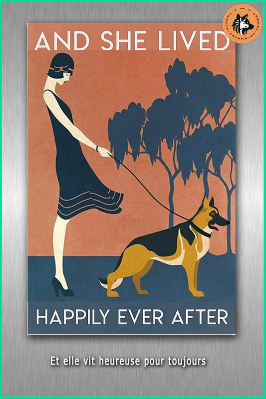 BERGER ALLEMAND PLAQUE AND SHE LIVED HAPPILY EVER AFTER