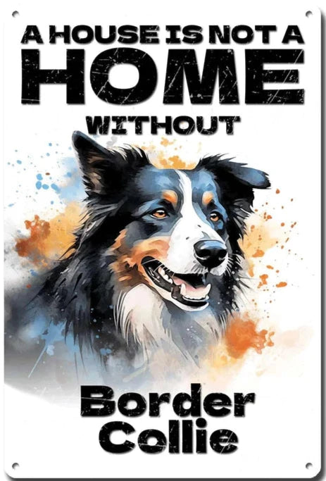 BORDER COLLIE PLAQUE A HOUSE IS NOT A HOME...