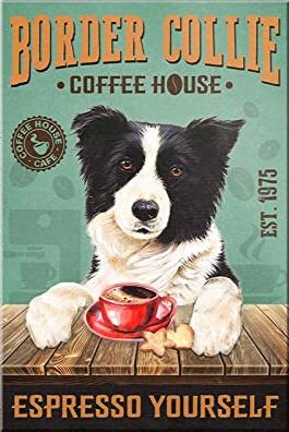 BORDER COLLIE PLAQUE COFFEE HOUSE