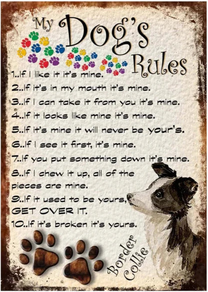 PLAQUE MY DOGS RULES