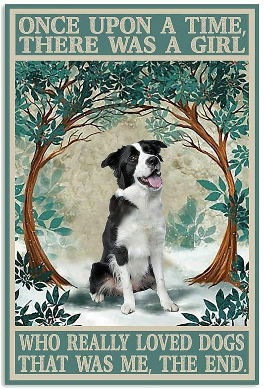 BORDER COLLIE PLAQUE ONCE UPON A GIRL