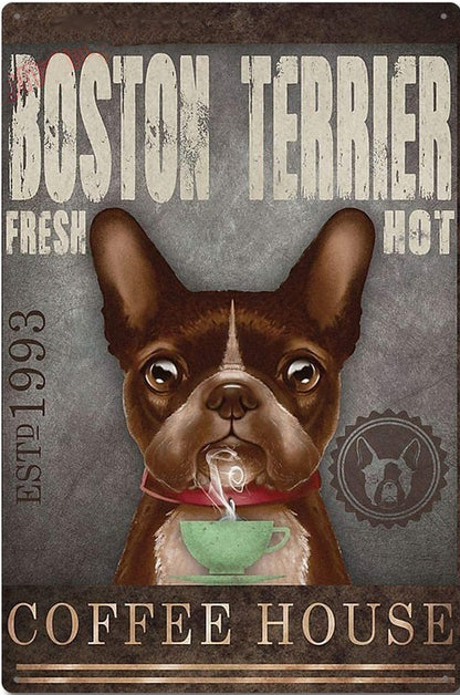 BOSTON TERRIER PLAQUE COFFEE HOUSE