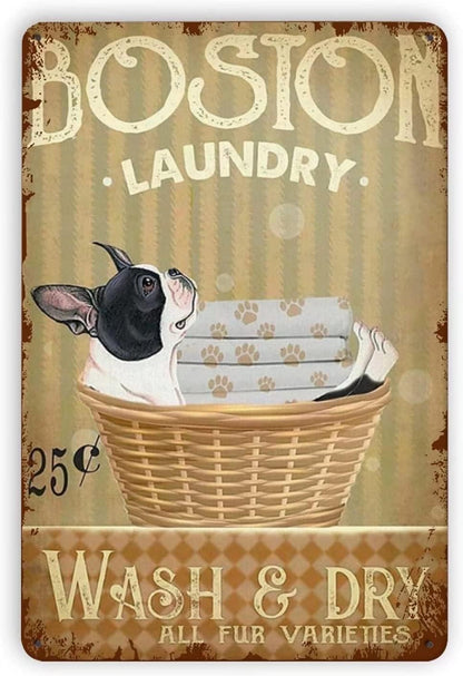 BOSTON TERRIER PLAQUE LAUNDRY