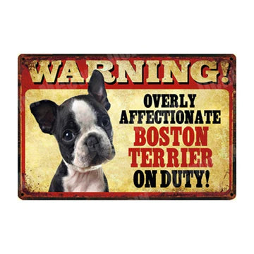 BOSTON TERRIER PLAQUE WARNING