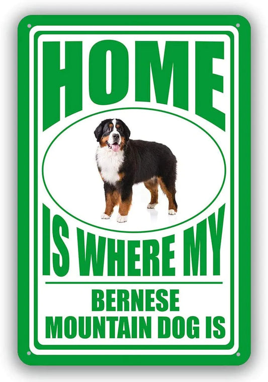 BOUVIER BERNOIS PLAQUE HOME IS WHERE MY BERNESE DOG IS