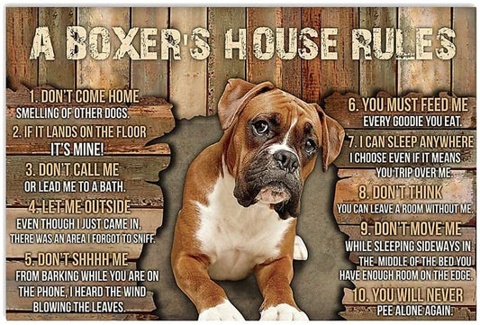 BOXER PLAQUE A BOXER HOUSE RULES