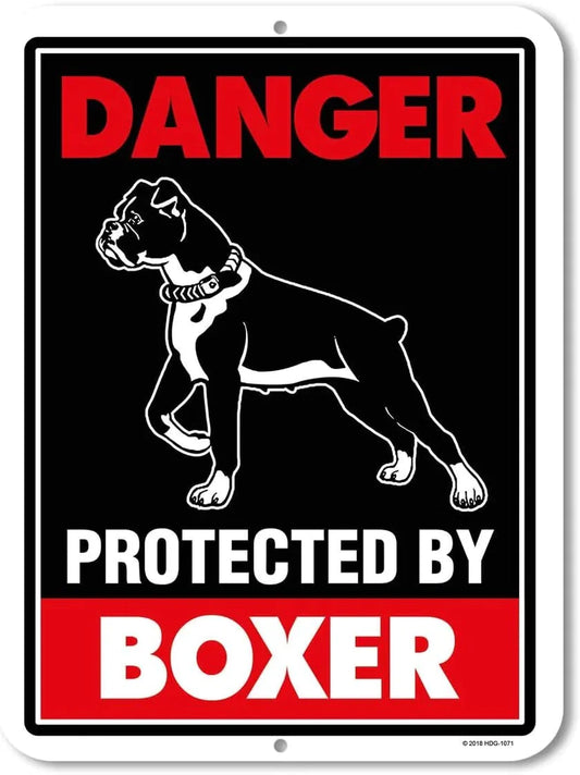 BOXER PLAQUE DANGER PROTECTED BY BOXER