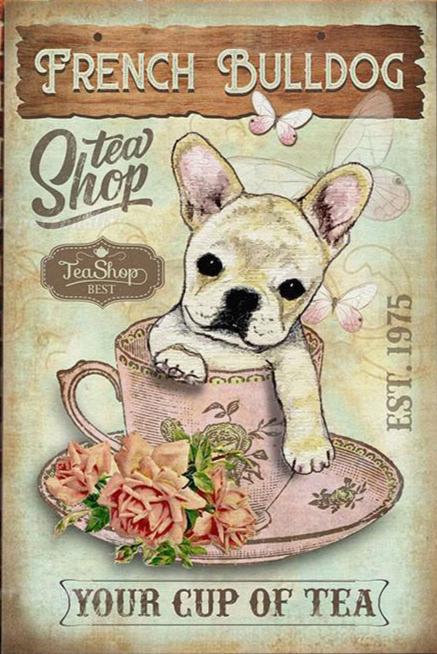 BULLDOG PLAQUE FRENCH BULLDOG TEA SHOP