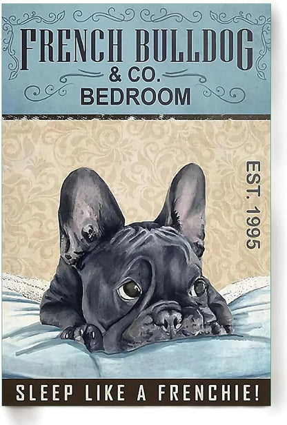 BULLDOG PLAQUE FRENCH BULLDOG & CO. BEDROOM SLEEP LIKE A FRENCHIE