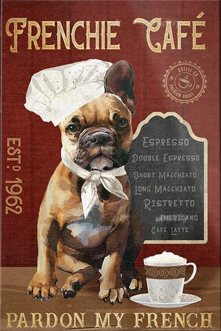 BULLDOG PLAQUE FRENCHIE CAFE 