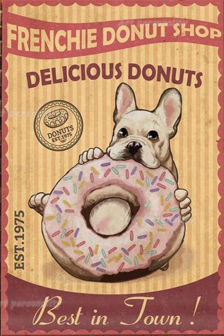 BULLDOG PLAQUE FRENCHIE DONUT SHOP