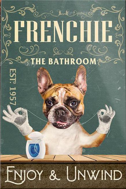 BULLDOG PLAQUE FRENCHIE BATHROOM