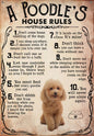 CANICHE PLAQUE A POODLE RULE'S HOUSE RULES