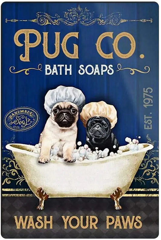 CARLIN PLAQUE PUG CO. BATH SOAP WASH YOUR PAWS