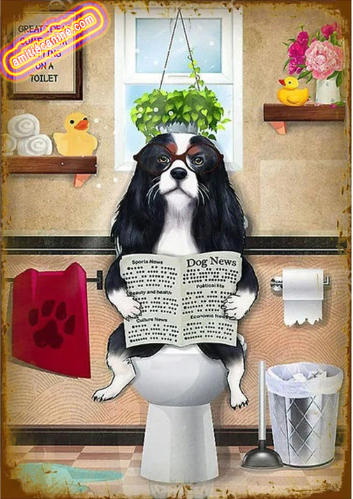 CAVALIER KING CHARLES PLAQUE GREAT IDEAS COME FROM SITTING ON A TOILET. 