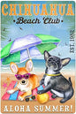 CHIHUAHUA PLAQUE BEACH CLUB ALOHA SUMMER