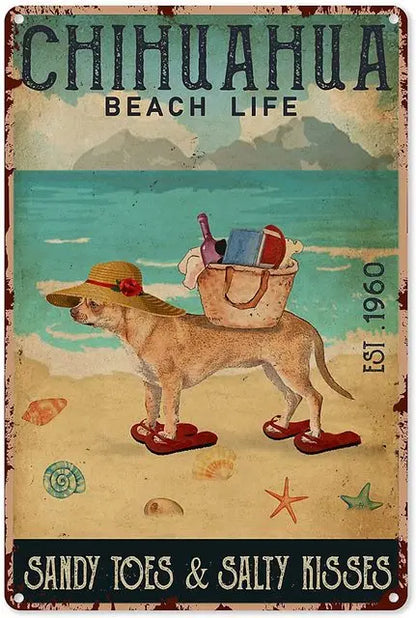 CHIHUAHUA PLAQUE BEACH CLUB SANDY TOES & SALTY KISSES