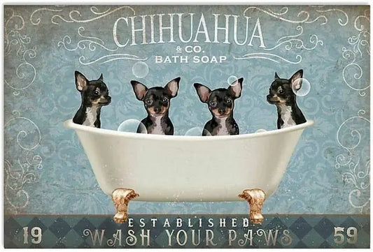 CHIHUAHUA PLAQUE CHIHUAHUA & CO. BATH SOAP WASH YOUR PAWS.