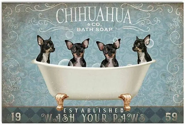 CHIHUAHUA PLAQUE CHIHUAHUA & CO. BATH SOAP WASH YOUR PAWS.