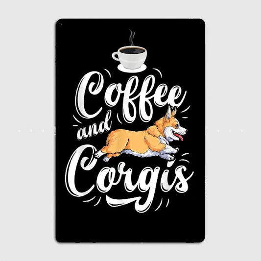 CORGI PLAQUE COFFEE AND CORGIS.