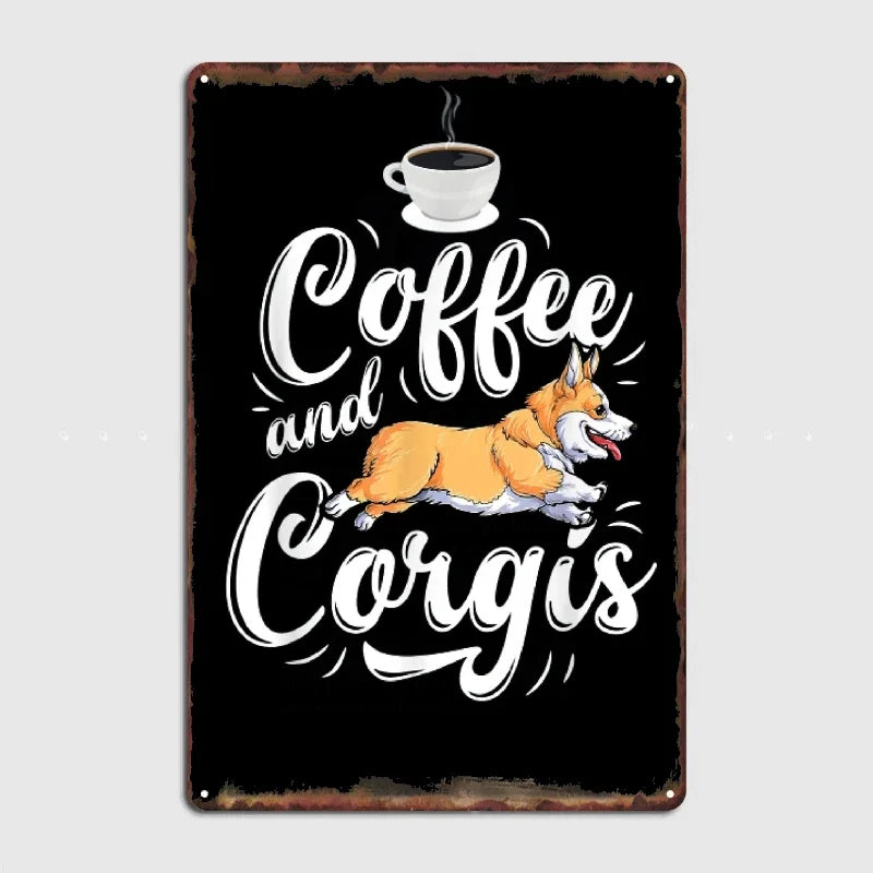 CORGI PLAQUE COFFEE AND CORGIS.