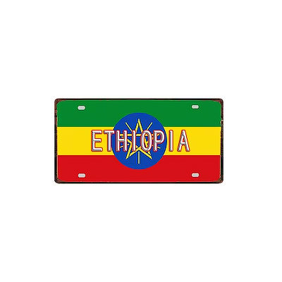 Plaque métal déco vintage 🌍 ETHIOPIE N° 1 ✔