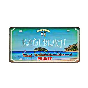 Plaque métal déco vintage 🌎 KATA BEACH Phuket Thaïlande N° 51 ✔