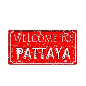 Vintage decorative metal plate 🌎 PATTAYA Thailand No. 53 ✔