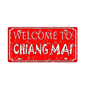 Vintage decorative metal plate 🌎 CHANG MAI Thailand No. 60 ✔