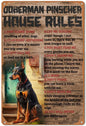 DOBERMAN PLAQUE DOBERMAN HOUSE RULES