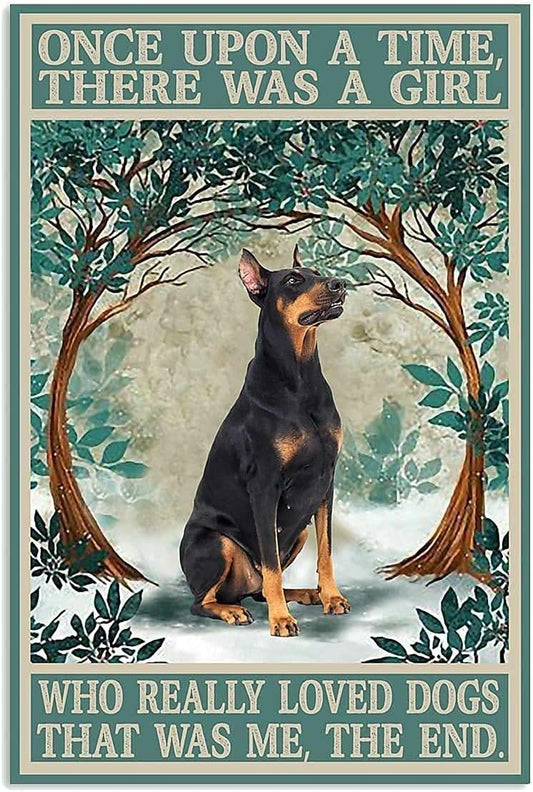 DOBERMAN PLAQUE ONCE UPON A TIME THERE WAS A GIRL