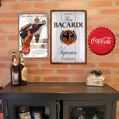 DECO BAR PLAQUE COCA BACARDI