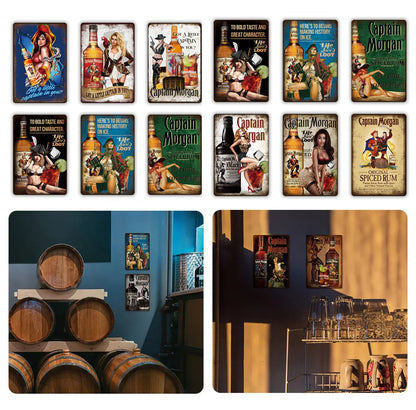 Exemples plaques déco PIN UP RHUM CAPTAIN MORGAN