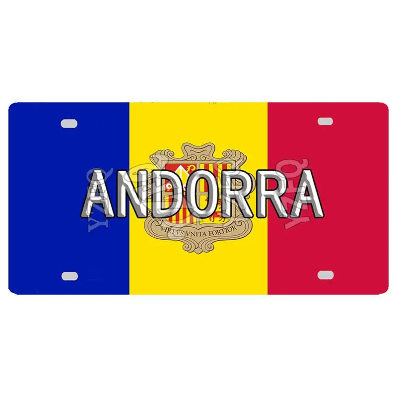 Plaque métal déco vintage 🌍 ANDORRE N° 1 ✔