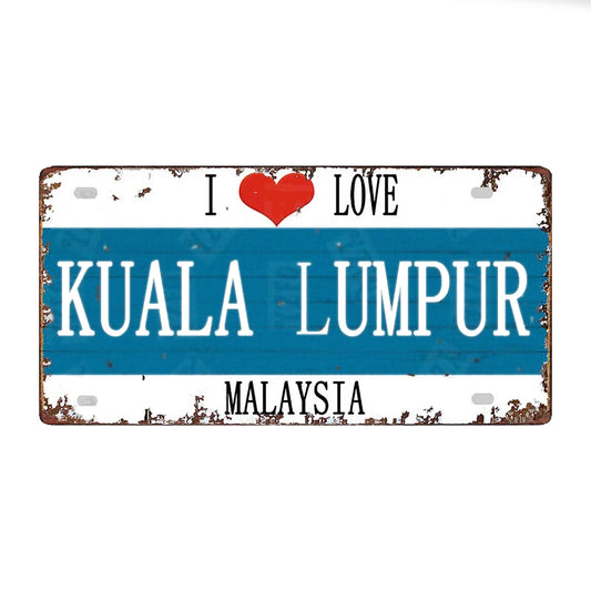 Plaque métal déco vintage 🌍  KUALA LUMPUR N° 7 ✔