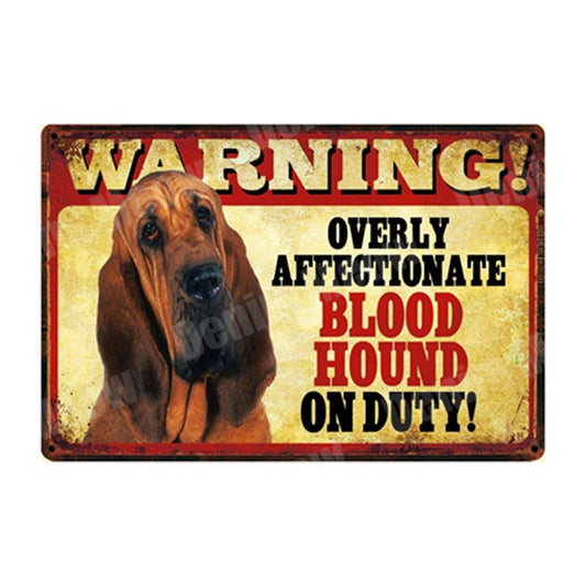 PLAQUE BLOODHOUND WARNING OVERLY AFFECTIONATE...