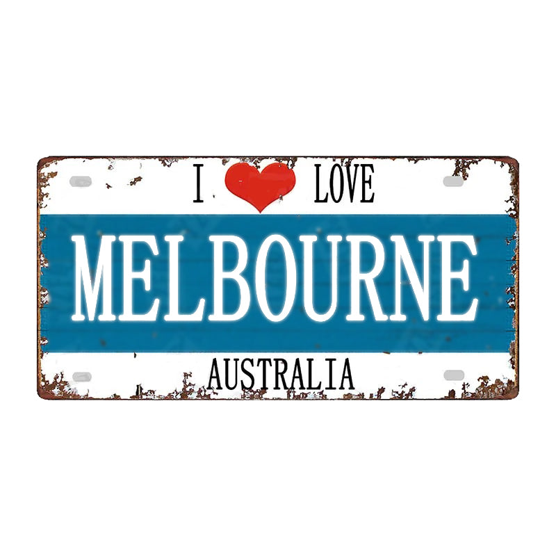 Plaque métal déco vintage 🌍 MELBOURNE Australie N° 49 ✔