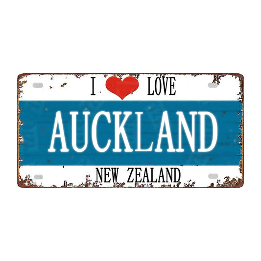 Plaque métal déco vintage 🌍 AUCKLAND Nouvelle Zélande N° 10 ✔