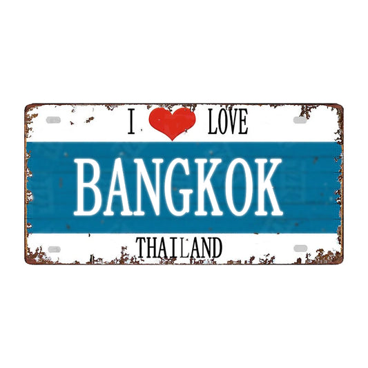 Vintage decorative metal plate 🌎BANGKOK Thailand No. 65 ✔