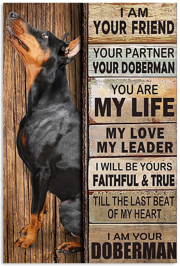 DOBERMAN PLAQUE I AM YOUR FRIEND YOUR PARTNER YOUR DOG