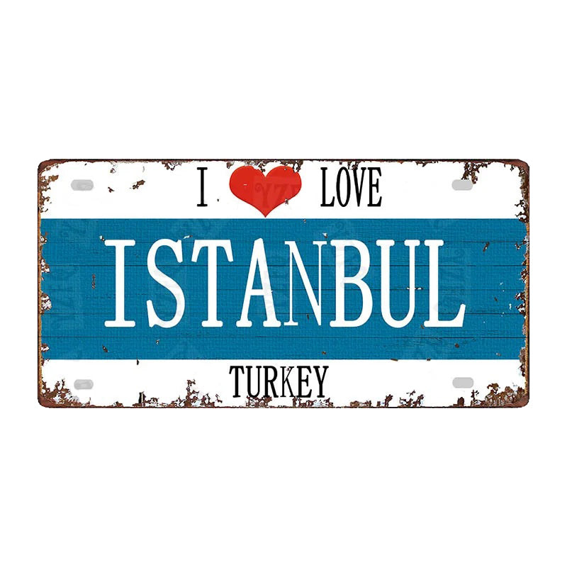 Plaque métal déco vintage 🌎 ISTANBOUL Turquie N° 15 ✔