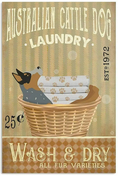 PLAQUE AUSTRALIAN  CATTLE DOG LAUNDRY