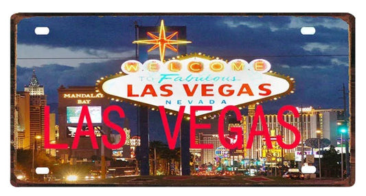 Plaque métal déco vintage 🌍 ETATS UNIS Las Vegas N° 1 ✔