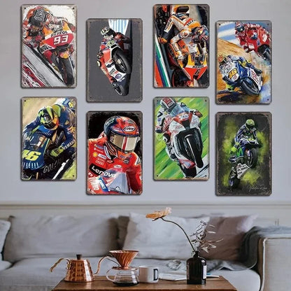 Exemple deco plaques métal motogp