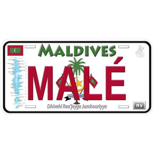 Plaques métal déco vintage 🌏 MALÉ Maldives N° 1 ✔