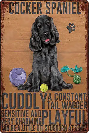 COCKER PLAQUE CUDDLY PLAYFUL