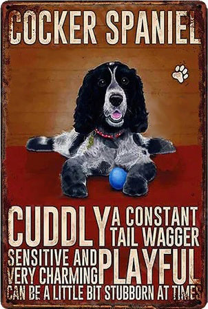 COCKER PLAQUE CUDDLY PLAYFUL